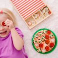 thumbnail image 2 of Melissa & Doug Wooden Pizza Party Play Food Set With 36 Toppings, 2 of 9