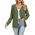 thumbnail image 2 of CFLVAEK Cardigan Sweaters for Women Ribbed Knit Button Down Loose Fitted Long Sleeve Cardigans Fall Trendy Cardigan Sweater Green XL, 2 of 6
