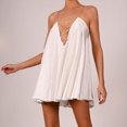 thumbnail image 2 of EQWLJWE Robes d'Été pour Femmes 2023 Liquidation Robes pour Femmes Mode Femmes Décontractée Sans Manches à Col Rond Couleur Unie Boutons Robe Mi-Mollet, 2 of 6