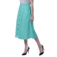 thumbnail image 3 of Moomaya Womens Below Knee Length A-Line Skirt Front Button Casual Skirt w/ Pockets, 3 of 6