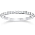 thumbnail image 1 of 1/8ct 14k White Gold Diamond Engagement Band Wedding Stackable Prong Womens Ring, 1 of 3