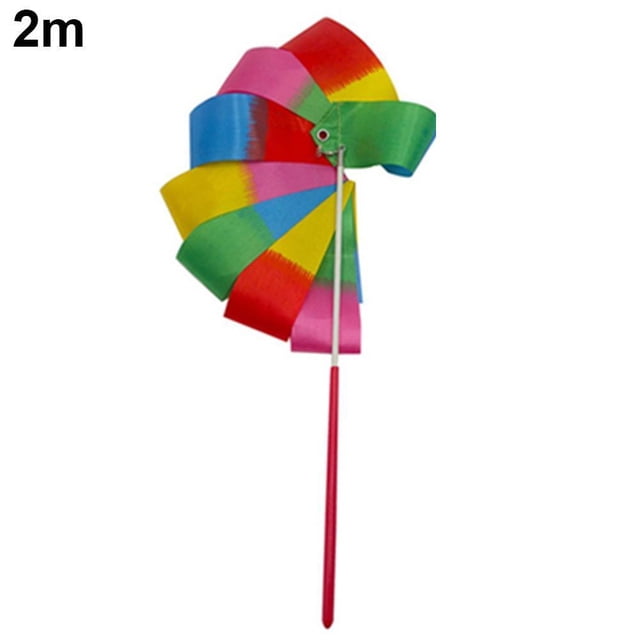 2/4m Dance Rainbow Ribbon Rhythmic Gymnastic Streamer Twirling Baton FA S4W8