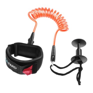 Ruiboury 5ft Surfboard for SUP Wrist Leash Leg Rope Coiled Cord Pad Cuff Orange