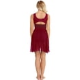 thumbnail image 2 of RUNQHUI Robe de Danse en Chiffon pour Femmes, Superposition de Justaucorps, Robe Courte, Danse Lyrique, Rouge Vin 3TG, 2 of 7