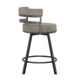 thumbnail image 4 of Tabouret de Comptoir Pivotant en Métal Gene et Similicuir Gris, 4 of 8
