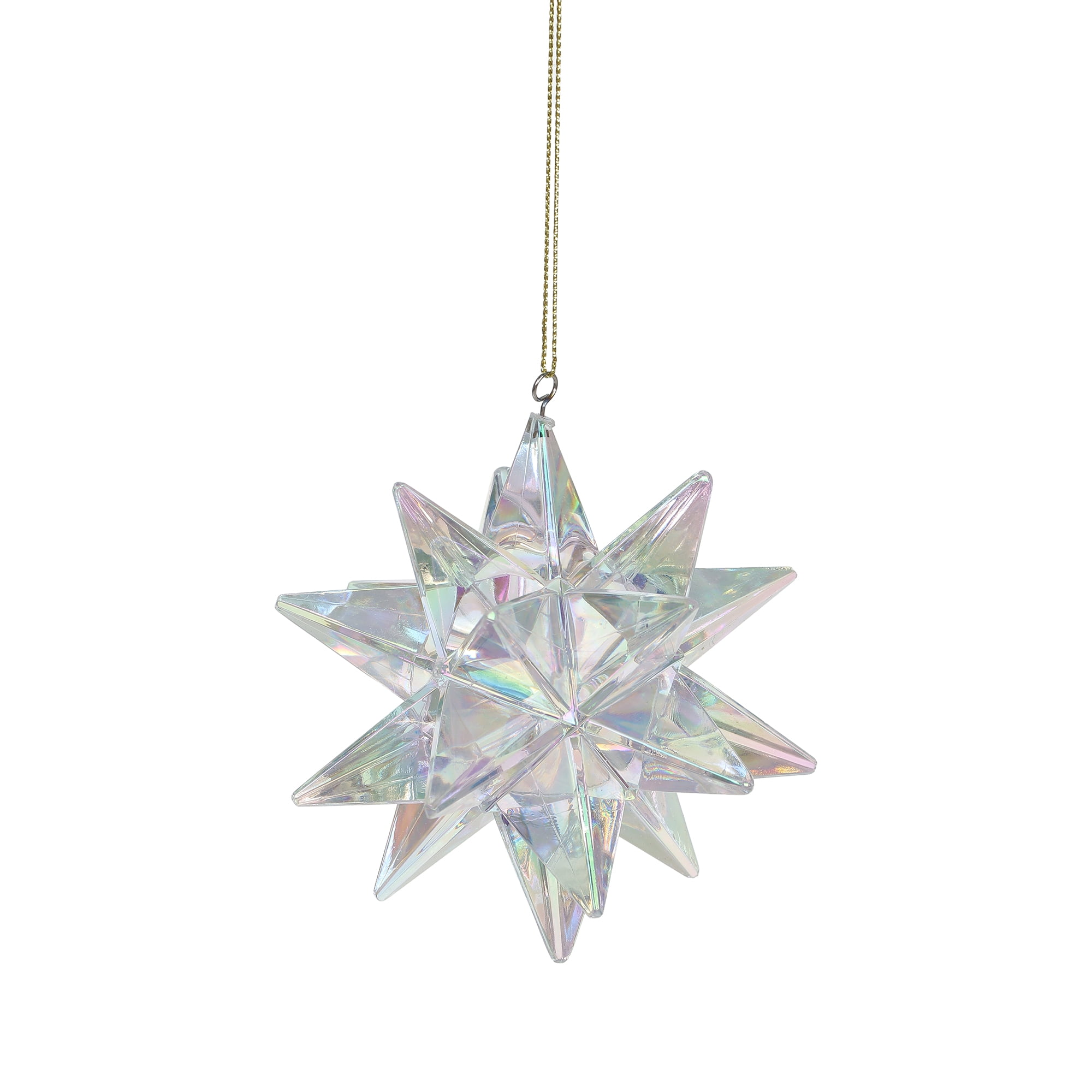 HOLIDAY TIME 3.25 Inch Iridescent Star Christmas Ornament, 100% PP ...