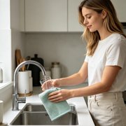Reusable Weave Kitchen Cleaning Towel – Soft, Absorbent Cotton Dish Cloth for Drying, Wiping, and Countertop Cleaning