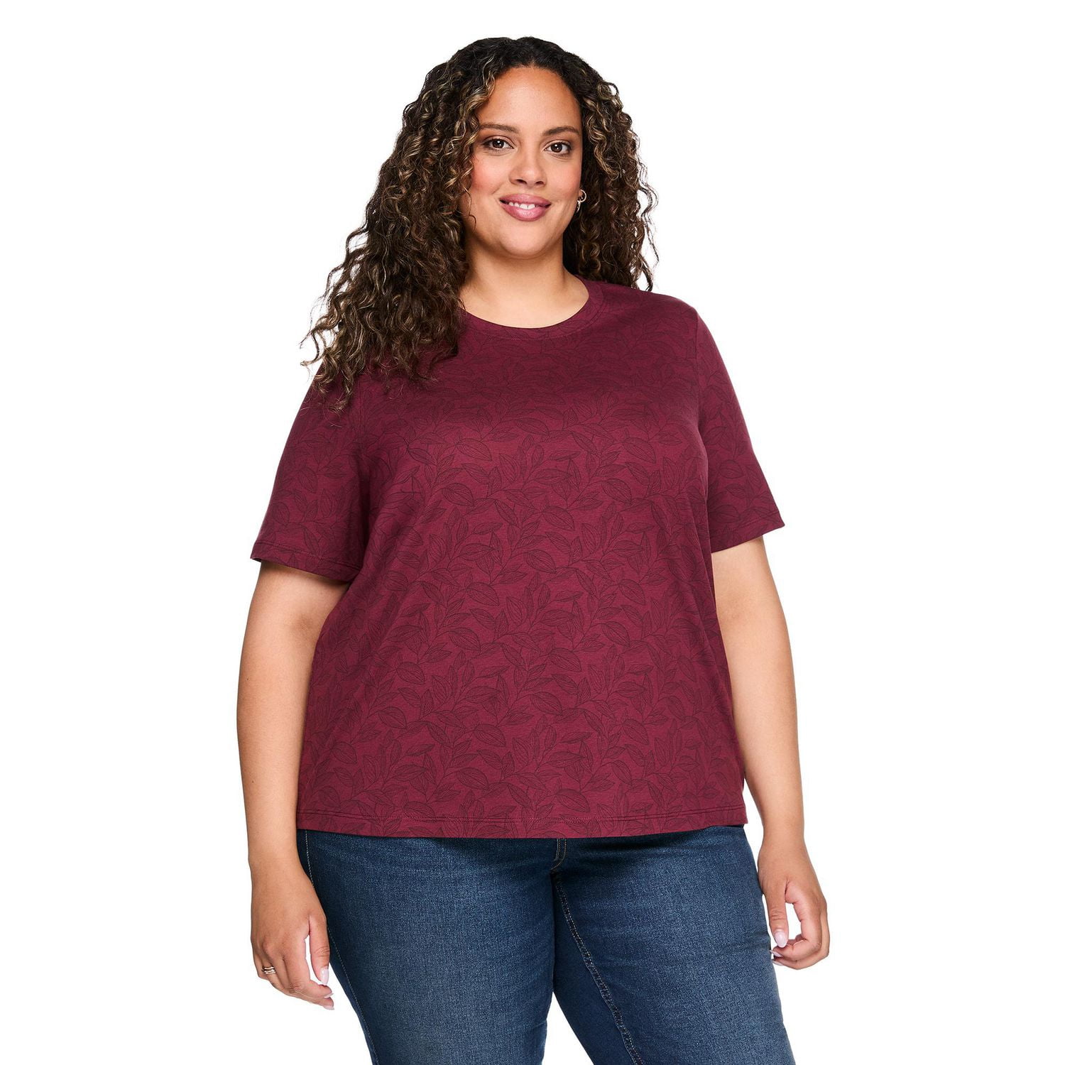 T-shirt à encolure ras du cou Lane Bryant Plus pour femmes