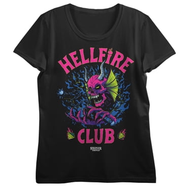 T-Shirt Stranger Things Hellfire Club – T-Shirt Noir à Manches Courtes - Moyen