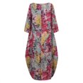 thumbnail image 5 of ZANZEA Robes pour Femmes à Manches Longues à Imprimé Floral Kaftan Décontracté Robe Maxi, 5 of 5