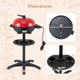 thumbnail image 3 of Costway Barbecue Électrique 1350 W Antiadhésif 4 Réglages de Température Extérieur Jardin Camping Rouge, 3 of 10