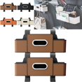 thumbnail image 1 of Car Organizers and Storage Box, 4 In 1 Multifunctional Car Organizers and Storage Back Seat for Hold Phone, Drinks, Handbag, Universal Fit for Suv/Sedan (2*Brown), 1 of 8