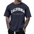 thumbnail image 1 of Men's Raglan Sleeve Letter Print Short Sleeve T-Shirt - Floral Design, Casual Style, Suitable for Daily Wear, 1 of 4