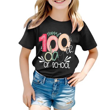 HNMKIU T-Shirt Décontracté Mode Imprimé Manches Courtes Col Rond pour Filles - Haut Confortable et Élégant pour un Usage Quotidien