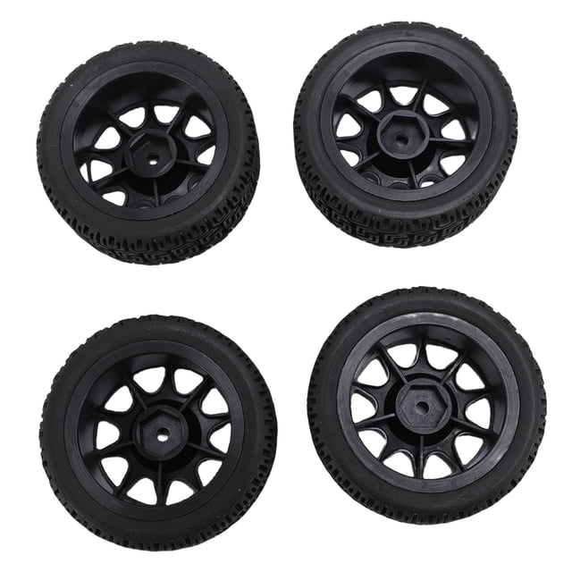 Rc 4 Pcs Pneus de Rallye Rc Compatibles avec TT01 XV02 70mm Échelle 1:10 Plastique Nylon Pneu de Moyeu de Roue de Voiture Rc