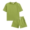 thumbnail image 1 of B91xZ Baby Boys 2 Pieces Short Set Summer Short Set Outfit Short Sleeve Ruffle Tops and Shorts 2PC Clothing Set,Green 2-3 Years, 1 of 5