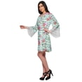 thumbnail image 2 of Moomaya Printed Short Robes For Women Cotton Robes For Women With Lace Trim, 2 of 6