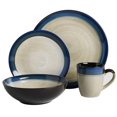 thumbnail image 3 of Gibson Elite Terra Bella 16 Piece Stoneware Dinnerware Set, Cream/Blue, 3 of 8