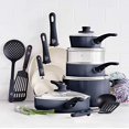 thumbnail image 4 of GreenLife Soft Grip 16pc Ceramic Non-Stick Cookware Set, Black - CC001021-001, 4 of 5