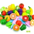 thumbnail image 1 of Kids Pretend Role Play Kitchen Fruit Vegetable Food Toy Cutting Set Gift, 1 of 9