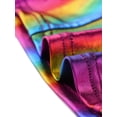 thumbnail image 5 of INSPIRE CHIC Women's Party Metallic Textured Short Sleeve Shiny Multicolor Top X-Small Rainbow Color, 5 of 5