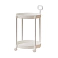 thumbnail image 2 of EGNMCR Home Coffee Table Movable Shelf Sofa Side Table Cart Bedside Shelf With Wheels Shelf Living Room Double Tier Organizer, 2 of 6