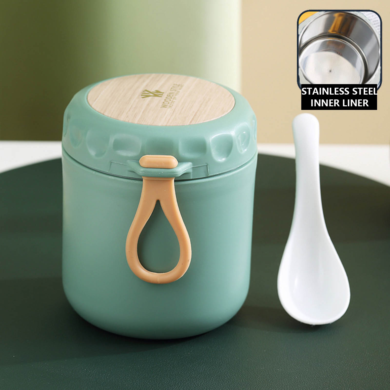 Yhmxh Lunch Box for Kids Kitchen Gadgets Breakfast Cup Congee Cup Soup Cup Congee With Soup Stainless Steel Lunch Box Lunch Box Office Worker Student Portable With Cover Lunch Containers