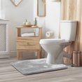 thumbnail image 2 of 1 Contour Clara Clark Bath Mat Bathroom Rug - Absorbent Memory Foam Bath Rugs - Non-Slip, Thick, Cozy Velvet Feel Microfiber Bathrug, Plush Shower, Toilet-Floor Bathmats Carpet - Silver - 24"x19", 2 of 6