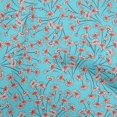 thumbnail image 1 of oneOone Rayon Turquoise Blue Fabric Floral Craft Projects Decor Fabric Printed By The Yard 56 Inch Wide, 1 of 4