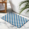 thumbnail image 3 of Super Soft, Absorbent Long Bath Mat: Checkered Non-Slip Bathroom Runner Rug. Microfiber, Easy Clean Floor Mats for Bathtub Showers, 20x32in, 3 of 5