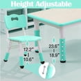 thumbnail image 4 of GloryStar in 1 Kids Table and 6 Chair Set, Height Adjustable Kids Study Table and Chairs Sets with Graffiti Desktop, Non-Slip Legs, 7pcs Toddler Activity Desk for Classroom, Daycare and Snake Time, 4 of 7