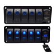 thumbnail image 2 of Yimiti Waterproof 5 6 8 Gang Rocker Switch Panel Led Light For Car Marine Boat 12V 24V-6 Gang, 2 of 8