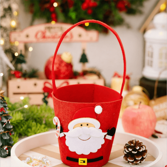 Articles de Décoration de Noël Sacs à Bonbons Créatifs pour Ambiance de Vacances des Enfants Seau de Décoration