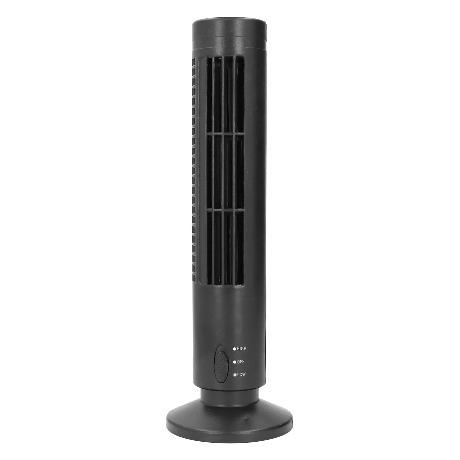 Tower Fan, Quiet 2 Speeds Bladeless USB Portable Cooling Fan Nature Wind Simulate Power Saving Space Saving Non Slip Fan for Balancing ABS Electronic Components