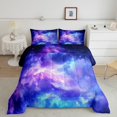 thumbnail image 2 of Erosebridal Ensemble de Couette Très Grand Bleu Rose Galaxie, Couette en Duvet Univers de l'Espace, Réversible 3 Pcs, 2 of 7