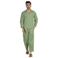 thumbnail image 1 of Inkmeso Ensemble de Pyjama Classique Uni en Coton, Pyjama Boutonné pour Hommes, 2 Pcs, Tenue de Nuit, 1 of 7