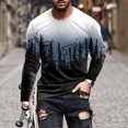 thumbnail image 3 of Chemise à Manches Longues pour Homme Mode Homme Décontractée Col Rond Chandail à Enfiler Imprimé T-Shirt à Manches Courtes Blouse, 3 of 3