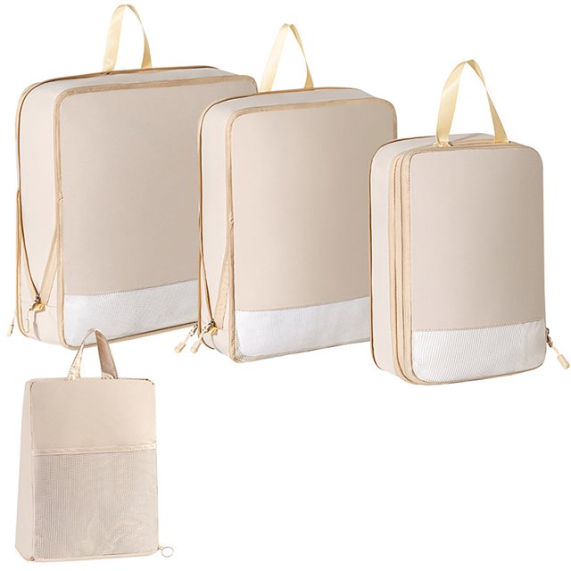 LCXmlly Waterproof Luggage Organizer 3Pcs 4Pcs Storage Travel Packing Set Double Zipper Luggage Organizer