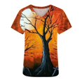 thumbnail image 1 of Dvkptbk Sarrau pour Femmes Halloween T-Shirts à Col en V à Manches Courtes pour Femmes Mode Décontractée Halloween Imprimé Citrouille Imprimé Araignée T-Shirts Tenue de Travail Infirmière avec Poches, 1 of 3