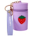 thumbnail image 1 of Pochette Porte-Clés Portable Décor de Dessin Animé Sac de Rangement avec Fermeture Éclair Sangle de Poignet Mini Sac Cosmétique Sac de Rangement en Silicone Porte-Clés Pochette Cosmétique, 1 of 8