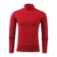 thumbnail image 1 of yardsong Compression Thermal Mock Neck Base Layer for Men - Fall Winter Warm Long Sleeve Solid Pullover Top Wine,XL, 1 of 5