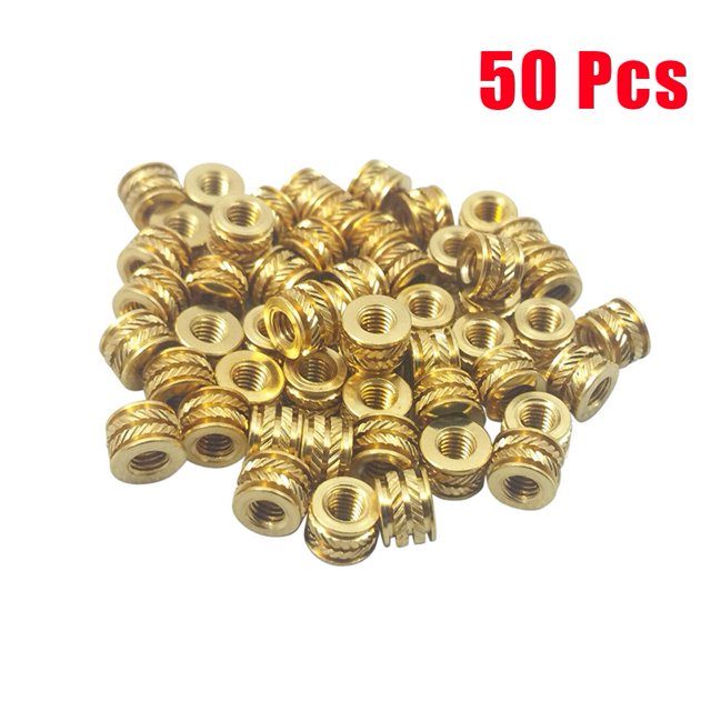 50pcs M3 3mm M3-0.5 Brass Threaded Metal Heat Set Screw Inserts for 3D Printing