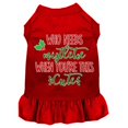 thumbnail image 1 of Mirage Pet 58-416 RDXL Who Needs Mistletoe Screen Print Dog Dress, Red - Extra Large, 1 of 1