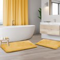 thumbnail image 1 of Set of 2 Small Clara Clark Bath Mat Bathroom Rug - Absorbent Memory Foam Bath Rugs - Non-Slip, Thick, Cozy Velvet Feel Microfiber Bathrug, Plush Shower, Toilet- Floor Bathmats Carpet - Gold - 17"x24", 1 of 6