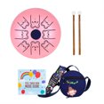 thumbnail image 2 of Labymos Tambour à Languette en Acier 5,5 Pouces 8 Notes C Key Handpan Tambour à Motif Zodiaque Chinois Réservoir Instrument de Percussion avec Sac Mallets de Musique (Motif Rat & Couleur Rose), 2 of 7