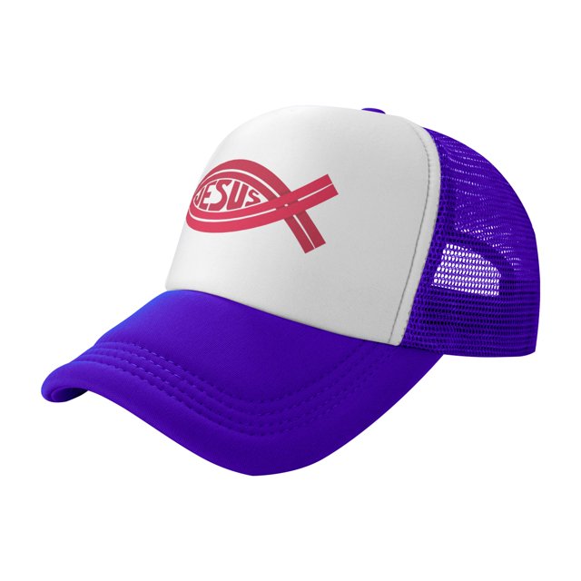 Yeshua Jesus Christian Trucker Hats Purple One Size Adjustable Snapback Hat