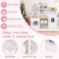 thumbnail image 4 of Honeyjoy Kids Kitchen Set Wooden Kitchen Playset with Clock, Microwave, Sink, Dish Rack White, 4 of 10