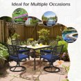 thumbnail image 4 of Gymax 2PCS Patio Swivel Dining Chairs Lattice Rocker Cushioned Armrest Navy, 4 of 6