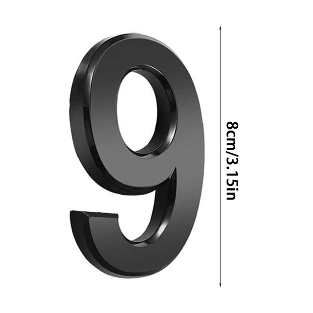 Penkiiy 3.94 Inch Stainless Steel Floating Metal House Numbers, Brushed Black Metal House Numbers and Letters, Modern Stainless Steel Address Numbers Letters for House Apartments, Hotels, Outside
