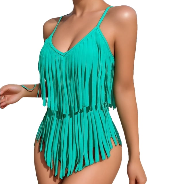 LSLJS Women's Padded Plus Size Overlay Print Bikini Swimsuit, One-piece Swimsuit
